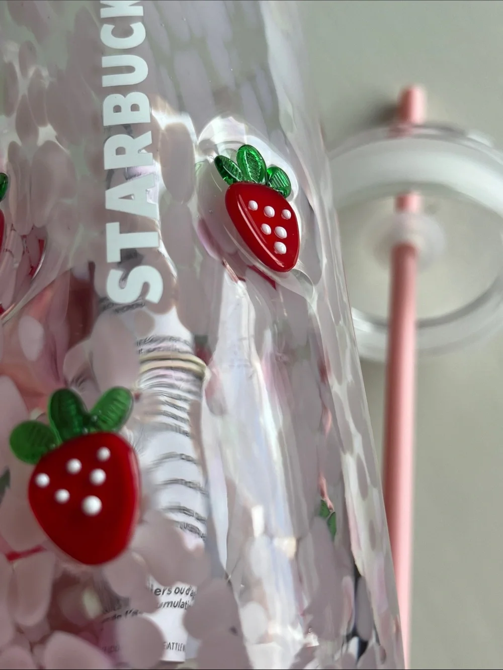 NWT 🍓Starbucks Strawberry Cold Cup Tumbler with Straw 16oz